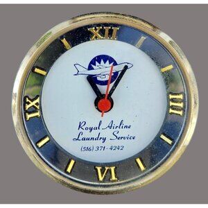 Vintage Royal Airline Laundry Service Quartz Desk Clock D20 I
